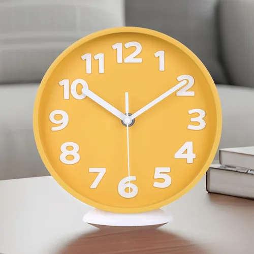 Miniatura 15 de JENLYSTIME Reloj moderno de 12 pulgadas para interiores y exteriores, esfera redonda brillante y colorida, reloj de pared silencioso de cuarzo que