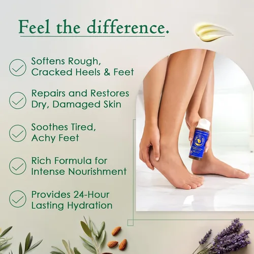 Miniatura 4 de Reparación de talones secos agrietados Crema orgánica para pies secos y callos con aceite de jojoba, lavanda, almendra, oliva y vitamina E 3.4