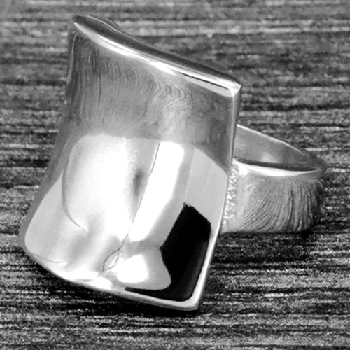 Miniatura 4 de Jude Jewelers Anillo de acero inoxidable chapado en oro de 18 quilates con forma curvada, estilo grueso, cóctel, fiesta, boda, Metal, Zirconia cúbica