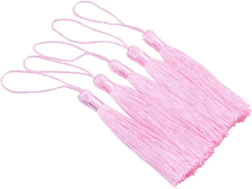 Miniatura 10 de KONMAY, borlas pequeñas y suaves, con bucles para proyectos de bricolaje, hechas a mano, sedosas, de 3.5 pulgadas, 20