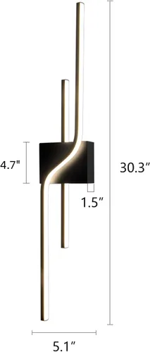 Miniatura 4 de Apliques de pared LED modernos, iluminación de pared interior negra para sala de estar, accesorios de tocador de baño de 30 pulgadas, lámpara