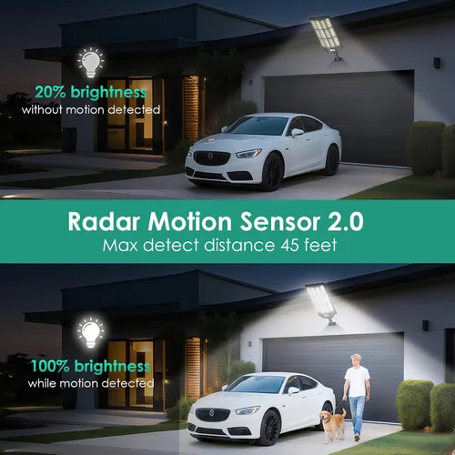 Miniatura 5 de Luces solares de calle de 12000 W para exteriores, impermeables, luz solar grande para estacionamiento del anochecer al amanecer con sensor