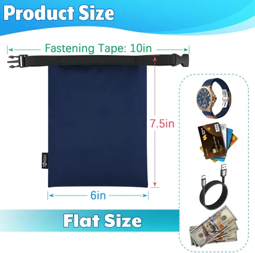 Miniatura 2 de Cosmos Bolsa seca impermeable de 3 piezas, mini bolsa impermeable portátil, bolsa de almacenamiento pequeña enrollable para viajes al aire libre