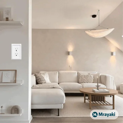 Miniatura 6 de Cubiertas para Tomacorrientes Dúplex de Pared, Cubierta Clásica para Interruptor de Luz Blanco – Placa de Cubierta de Tomacorriente Eléctrico