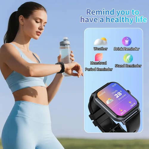 Miniatura 6 de Reloj inteligente para hombres y mujeres con llamadas, rastreador de actividad física de 1.83 pulgadas con monitor de frecuencia cardíaca/sueño
