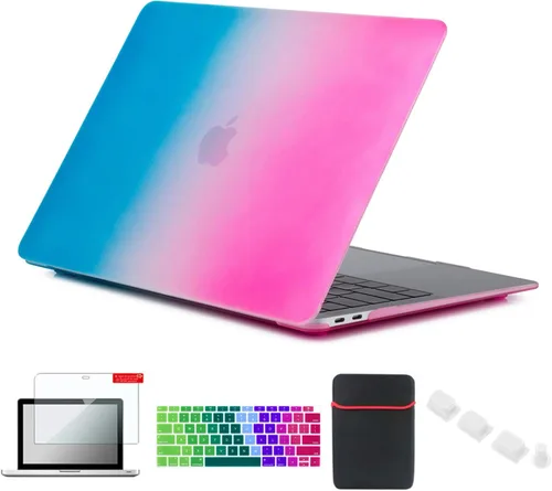 Miniatura 45 de Pack 5 en 1 de carcasa para MacBook Air, de Se7enline, de plástico duro, tacto suave, con protector de teclado de silicón, protector de pantalla