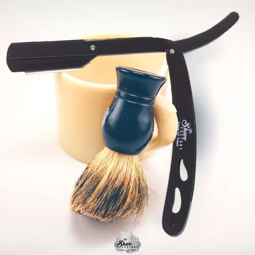 Miniatura 6 de The Shave Factory - Kit de afeitado, maquinilla de afeitar de borde recto, maquinilla de afeitar de un solo filo y polvo estíptico, kit de afeitado