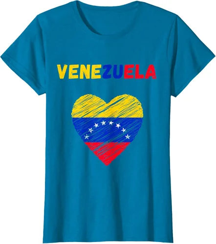 Miniatura 95 de Camiseta con la bandera venezolana con corazón de Venezuela, Negro