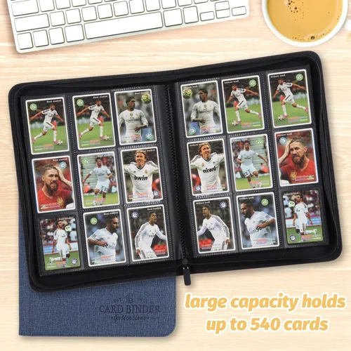 Miniatura 5 de Carpeta para Tarjetas Comerciales, Carpeta de Colección de Tarjetas con 540 Bolsillos de Carga Lateral, Carpeta de Álbum de 9 Bolsillos para TGC