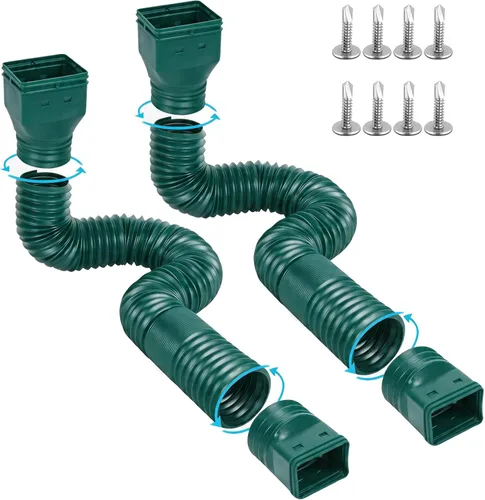 Miniatura 12 de Ogutter Extensiones de bajante de canalón de lluvia, extensor de bajante para drenaje de agua de lluvia flexible, tubo de extensión de drenaje