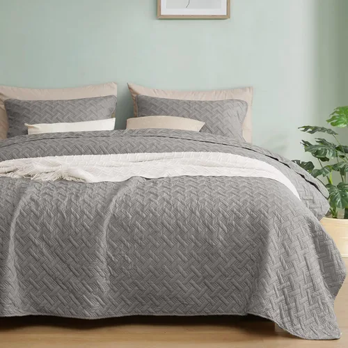 Miniatura 10 de PHF Juego de ropa de cama de tamaño individual - Edredón ligero de verano, 2 piezas, ropa de cama transpirable con patrón de monedas para todas