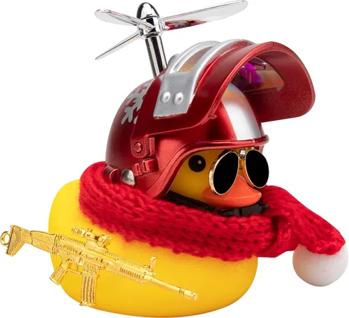 Miniatura 14 de wonuu Decoración de pato de goma para automóvil, lindo pato amarillo con hélice (piña-Y)