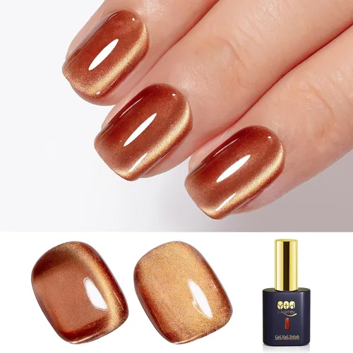 Miniatura 24 de YTD Likomey Juego de esmaltes de uñas de gel Cat Eye, 8 colores de verano con purpurina magnética de cristal con barra magnética, plateado, verde