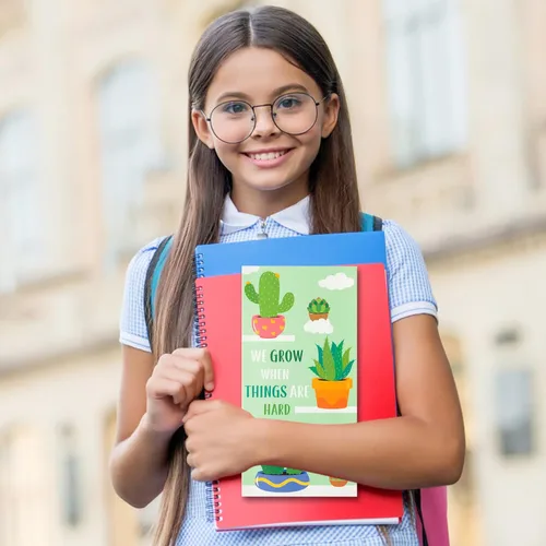 Miniatura 5 de Xqumoi Crecemos Cuando las Cosas son Difíciles Notas Adhesivas, 550 Hojas, Notas Adhesivas en Forma de Cactus Lindas, Notas Adhesivas en Hoja