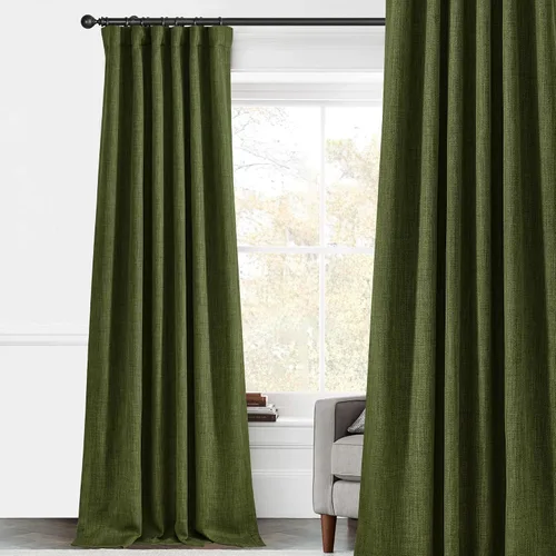 Miniatura 16 de StangH - Cortinas de lino primitivo 100% opacas, paneles pesados para dormitorio, dobles capas con lengüeta trasera, tratamientos para ventanas