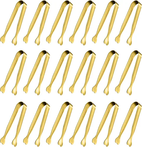 Mini pinzas para servir, paquete de 18 pinzas de acero inoxidable para azúcar, pinzas de hielo de 4.3 pulgadas, pinzas para aperitivos de cocina,