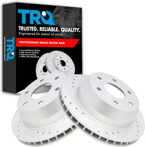 Miniatura 269 de TRQ Juego de rotores de freno de rendimiento trasero con revestimiento G premium compatible con Mazda 6 2014-2021