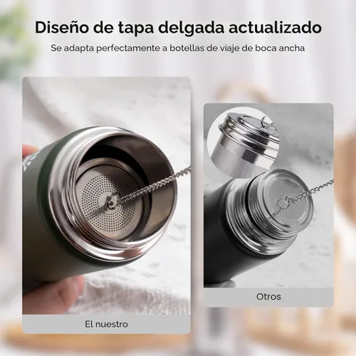 Miniatura 6 de Reinmoson Colador de Té Grande para Té Suelto y Especias para Cocina, Coladores de Malla Extra Fina, Colador de Té de Hojas Sueltas de Acero 1