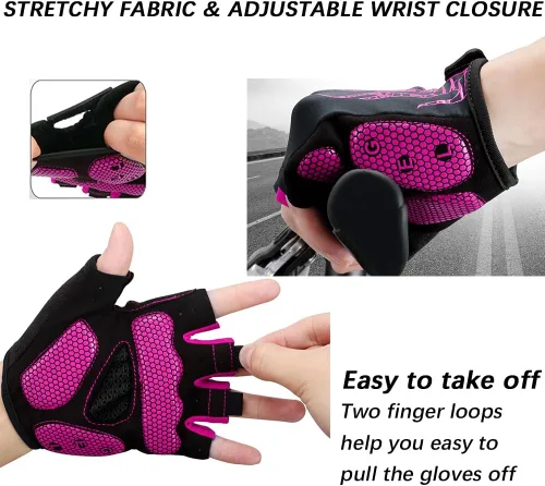 Miniatura 4 de MOREOK - Guantes para bicicleta de montaña (MTB) y ciclismo de descenso (DH), para hombres, de medio dedo, con almohadilla de gel que absorbe