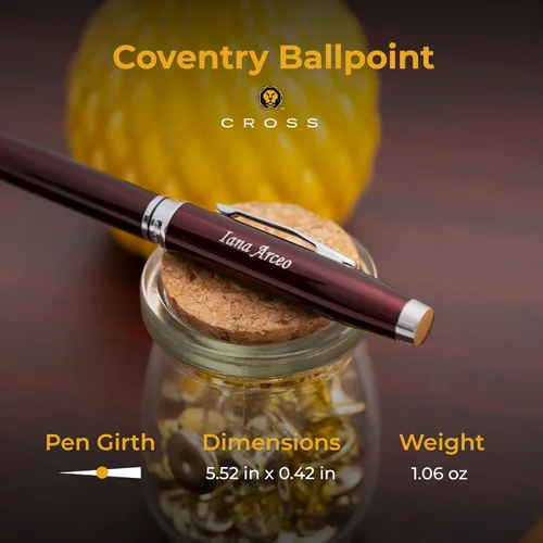 Miniatura 6 de Bolígrafo Cross personalizado con grabado personalizado para hombres o mujeres Bolígrafo Cross Coventry Regalo de lujo para oficina, graduación
