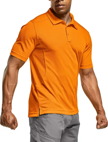 CQR Camiseta polo táctica para hombre, de manga corta, ligera y con Dry Fit, tela piqué, FPU 50+, para exteriores