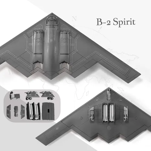 Miniatura 3 de B-2A Spirit - Aviones fundidos a presión a escala 1/200, modelo de bombardero sigiloso, regalo para coleccionistas, entusiastas de la aviación