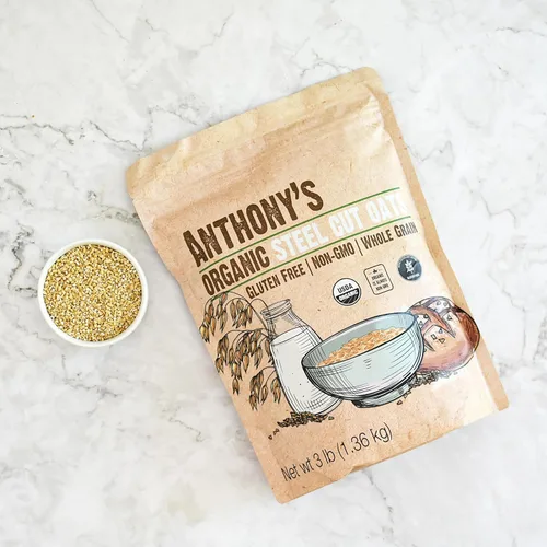 Miniatura 6 de Anthony's Avena de corte de acero orgánico, 3 libras, sin gluten, sin OMG, avena irlandesa, grano entero