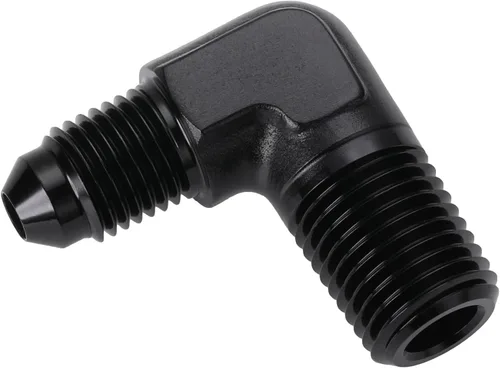 Miniatura 4 de 3AN macho Flare a 1/4 NPT tubo macho 90 grados codo adaptador unión aluminio negro