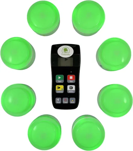 Trebisky Sistema de zumbador inalámbrico para programas de juegos, 8 jugadores, cuenco de preguntas de riesgo, zumbador de respuesta con luz, sonido