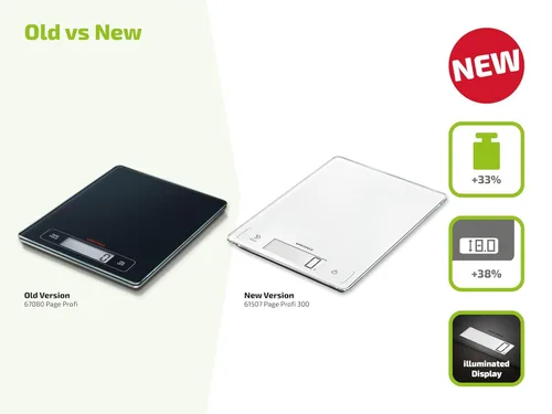 Miniatura 10 de Soehnle Page Profi 300 - Báscula digital para alimentos, incrementos de alta precisión de 0.04 oz, capacidad máxima de 44.1 lbs, función de tara
