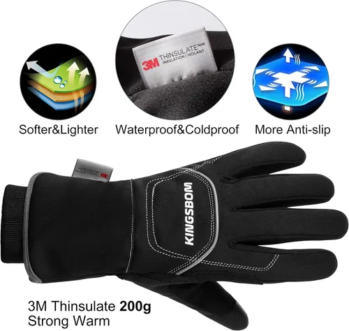 Miniatura 2 de KINGSBOM -Guantes térmicos impermeables y resistentes al viento de 40 - Guantes térmicos Thinsulate 3M Thinsulate para pantalla táctil de invierno