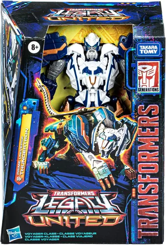 Miniatura 2 de Transformers Legacy United Voyager Class Prime Universe Thundertron, figura de acción de conversión de 7 pulgadas, 8+