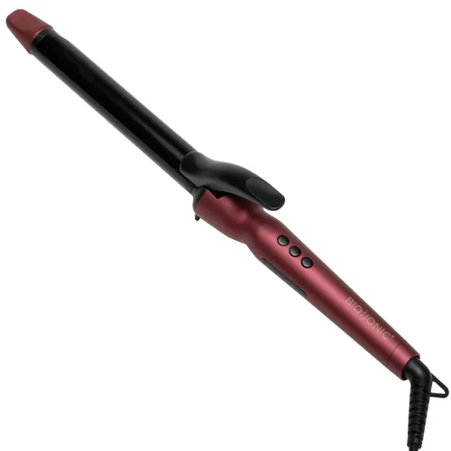 Bio Ionic Rizador de Cilindro Largo, Rizador de Pelo con Tecnología de Calor Húmedo y NanoIónico MX, Varita Rizador Versátil Velvet Rouge Edición