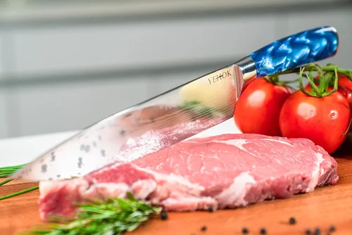 Miniatura 9 de Cuchillo de chef Cuchillo de cocina profesional de 8 pulgadas Acero inoxidable alemán de alto carbono Hoja ultra afilada y mango ergonómico