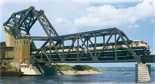 Miniatura 22 de Walthers Cornerstone Serie Kit Caballete de Escala HO con Puente de Viga de Cubierta de Acero