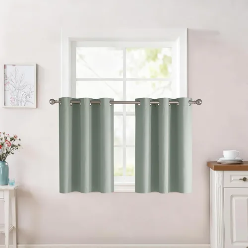 Miniatura 107 de RYB HOME Cortinas opacas de cocina de 36 pulgadas de largo, tratamiento de privacidad para ventanas pequeñas, aislamiento térmico, telón de fondo