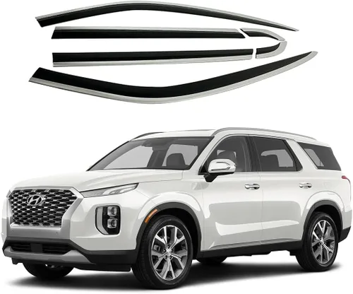 Miniatura 7 de AUTOCLOVER - Juego de 6 protectores de lluvia con cinta adhesiva para Hyundai Palisade 2020 2021 2022 2023 2024 / deflectores de ventana, persianas