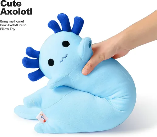 Miniatura 3 de PEACH CAT Almohada de Peluche de Ajolote Largo Azul Juguete Lindo Animal de Peluche Ajolote para Niñas y Niños 19.6" Azul a