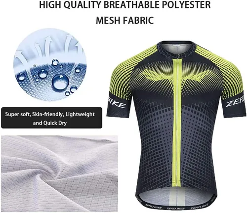 Miniatura 3 de ZEROBIKE Conjunto de camiseta de ciclismo de manga corta para hombre, transpirable, de secado rápido, acolchado, 3D, ropa de bicicleta MTB