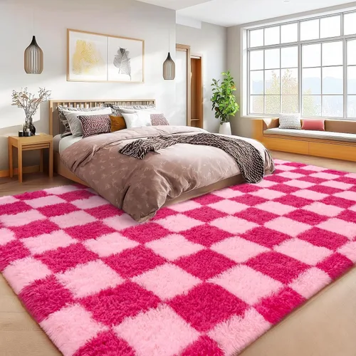 Miniatura 205 de Alfombras de área de 8x10 para sala de estar, alfombra shaggy grande ultra suave y esponjosa para dormitorio, alfombras de felpa mullida Blanco crema