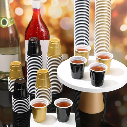 Miniatura 4 de Dandat Paquete de 200 vasos de plástico de 2 onzas, vasos de plástico desechables para barbacoa, fiesta de Navidad, degustaciones, muestras