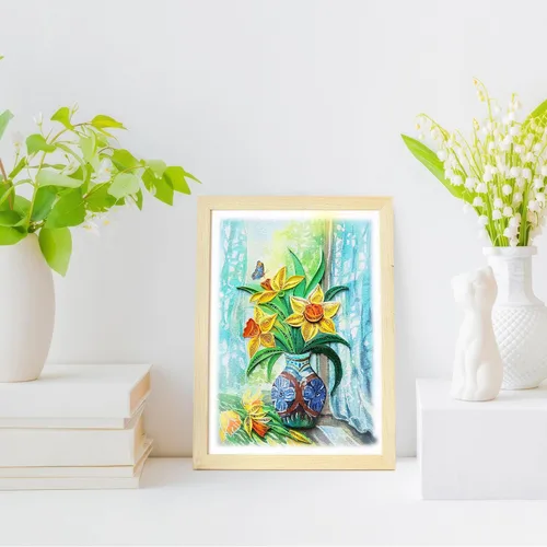Miniatura 9 de KingKraft Tarjeta de felicitación de flores de narcisos, tarjeta de felicitación hecha a mano para todas las ocasiones, tarjeta de cumpleaños