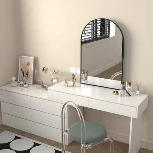 Miniatura 2 de Giftgarden - Espejo arqueado negro de 20x30 pulgadas, espejo de baño arqueado montado en la pared con marco de aluminio para tocador, polvo