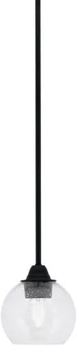 Miniatura 23 de Toltec Lighting Paramount - Mini colgante de 1 luz en acabado negro mate con cristal de arte perla de 7 pulgadas y estilo negro