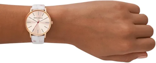 Miniatura 6 de Armani Exchange - Reloj de cuarzo de acero inoxidable con correa de cuero para mujer