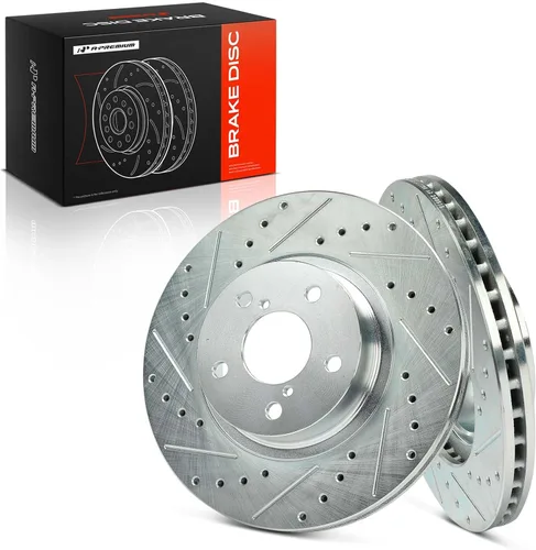 A-Premium Rotores de freno de disco perforados y ranurados delanteros de 10.89 pulgadas (276.50mm) compatibles con modelos Subaru, Saab - Outback