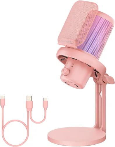 Miniatura 9 de FEELWORLD VM1 Micrófono USB para PC de juegos Micrófono condensador con cancelación de ruido, luz RGB silenciosa, accesorios para computadora