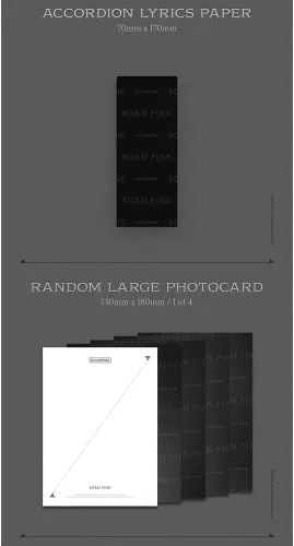 Miniatura 5 de dreamus [Regalo oficial de la tienda] BORNPINK 2nd Álbum [BORN PINK] SET DE CAJAS [NEGRO] + Póster plegado pre-pedido, YGP0181