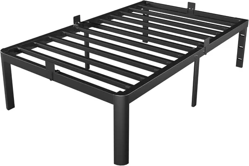 Miniatura 12 de Marco de cama de tamaño completo, no necesita somier, marco de cama de tamaño completo de metal de 14 pulgadas, agujeros para cabecero de bricolaje