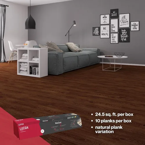 Miniatura 5 de MaxCore Pro Lucida Surfaces Tablón de muestra Tablones de vinilo de lujo impermeables con bloqueo de clic entrelazado